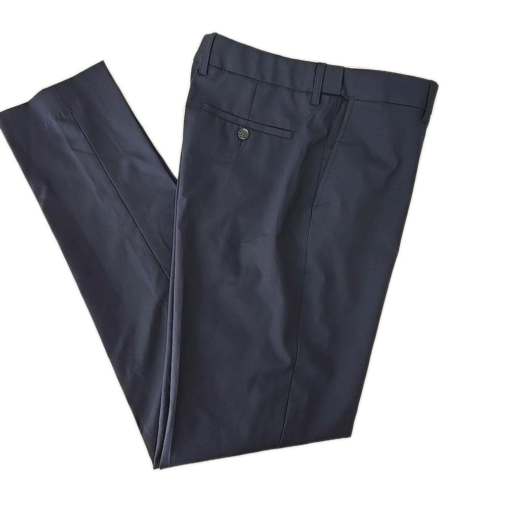 Lands End Navy Size 8 Tall‎ Pants Career Straight Leg Uniform Work Wool Blend